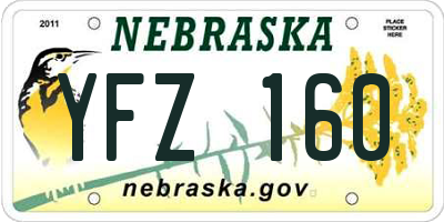 NE license plate YFZ160