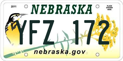 NE license plate YFZ172