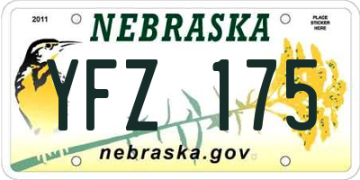 NE license plate YFZ175