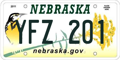 NE license plate YFZ201