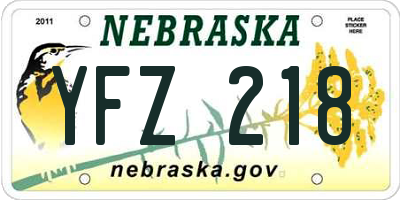NE license plate YFZ218