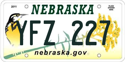 NE license plate YFZ227