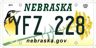 NE license plate YFZ228