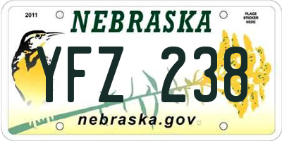 NE license plate YFZ238