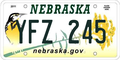 NE license plate YFZ245