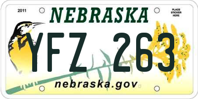 NE license plate YFZ263