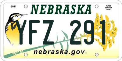 NE license plate YFZ291