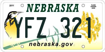 NE license plate YFZ321