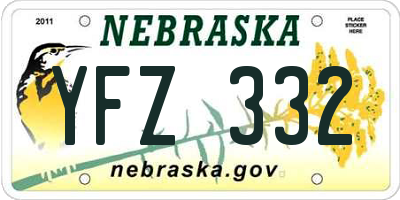 NE license plate YFZ332