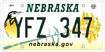 NE license plate YFZ347