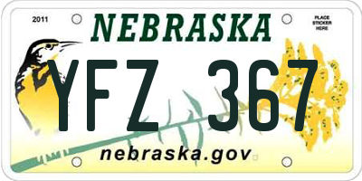 NE license plate YFZ367