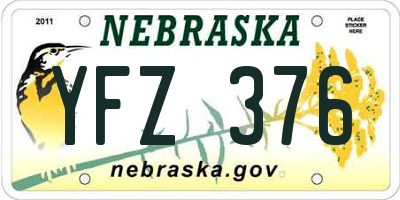NE license plate YFZ376