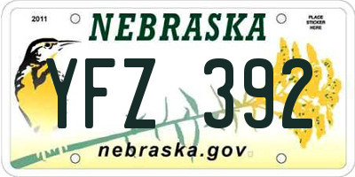 NE license plate YFZ392