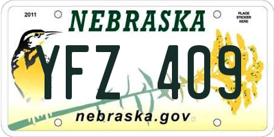 NE license plate YFZ409