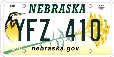 NE license plate YFZ410