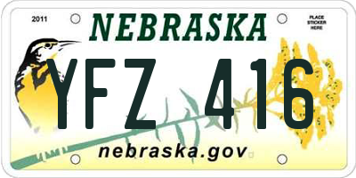 NE license plate YFZ416