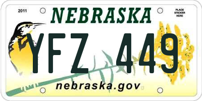 NE license plate YFZ449