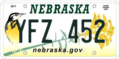 NE license plate YFZ452