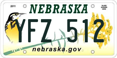 NE license plate YFZ512