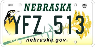 NE license plate YFZ513