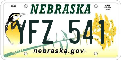 NE license plate YFZ541