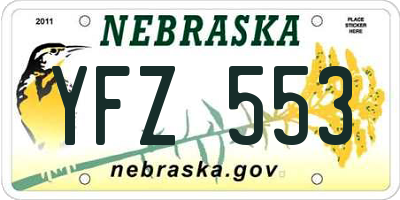 NE license plate YFZ553