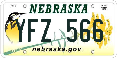NE license plate YFZ566