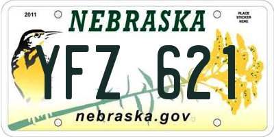 NE license plate YFZ621