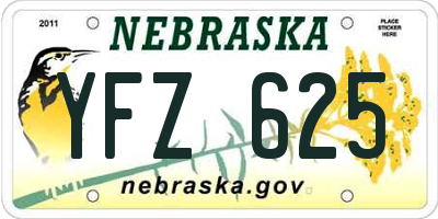 NE license plate YFZ625