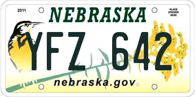 NE license plate YFZ642