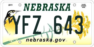 NE license plate YFZ643