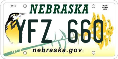 NE license plate YFZ660