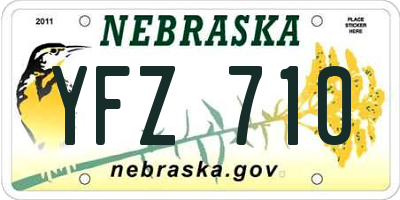 NE license plate YFZ710