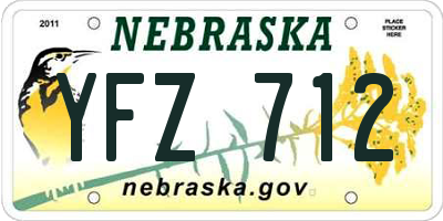 NE license plate YFZ712