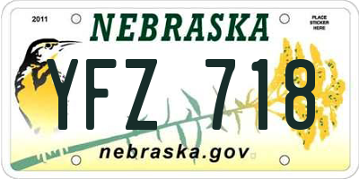 NE license plate YFZ718