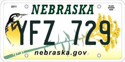 NE license plate YFZ729