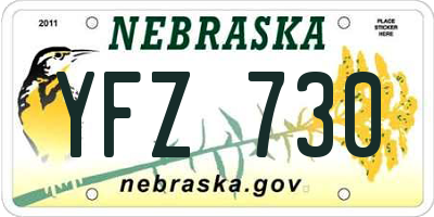 NE license plate YFZ730