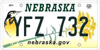 NE license plate YFZ732