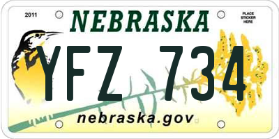 NE license plate YFZ734