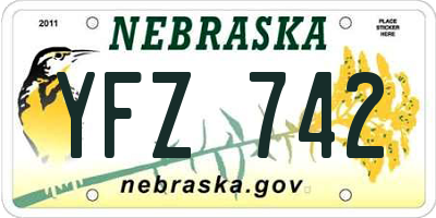 NE license plate YFZ742