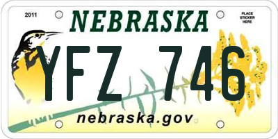 NE license plate YFZ746