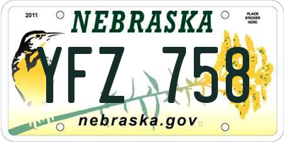 NE license plate YFZ758