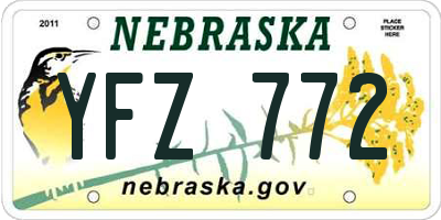 NE license plate YFZ772