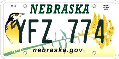 NE license plate YFZ774