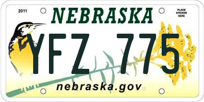 NE license plate YFZ775