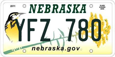 NE license plate YFZ780