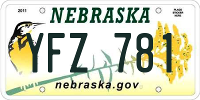 NE license plate YFZ781