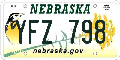 NE license plate YFZ798