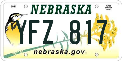 NE license plate YFZ817