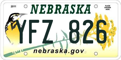 NE license plate YFZ826